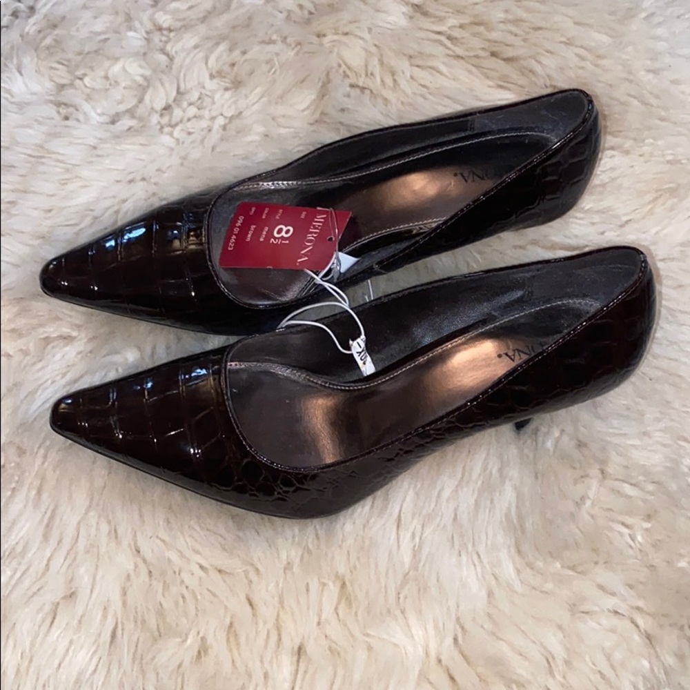 Merona Brown Patent Animal Skin Pump - Picture 4 of 8